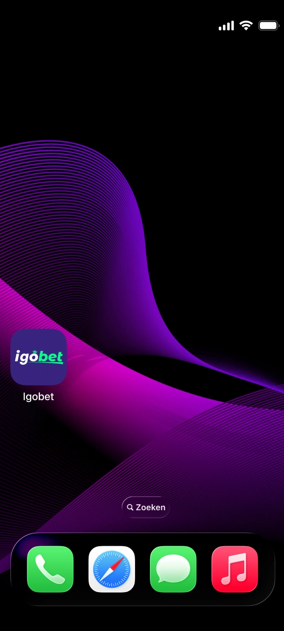 Start de nieuwe applicatie en log veilig in bij IgoBet.