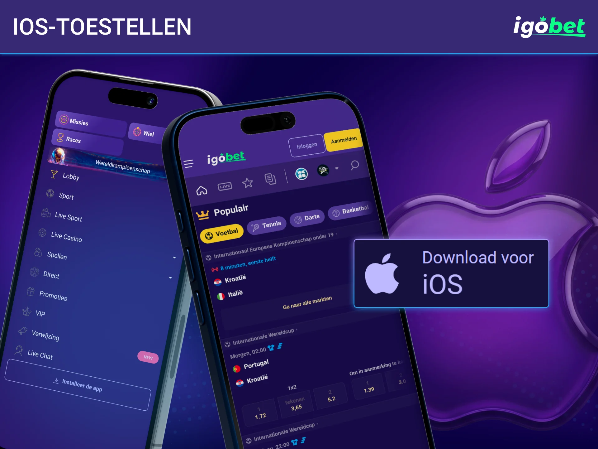 Bekijk de lijst met ondersteunde iPhone en iPad modellen bij IgoBet.