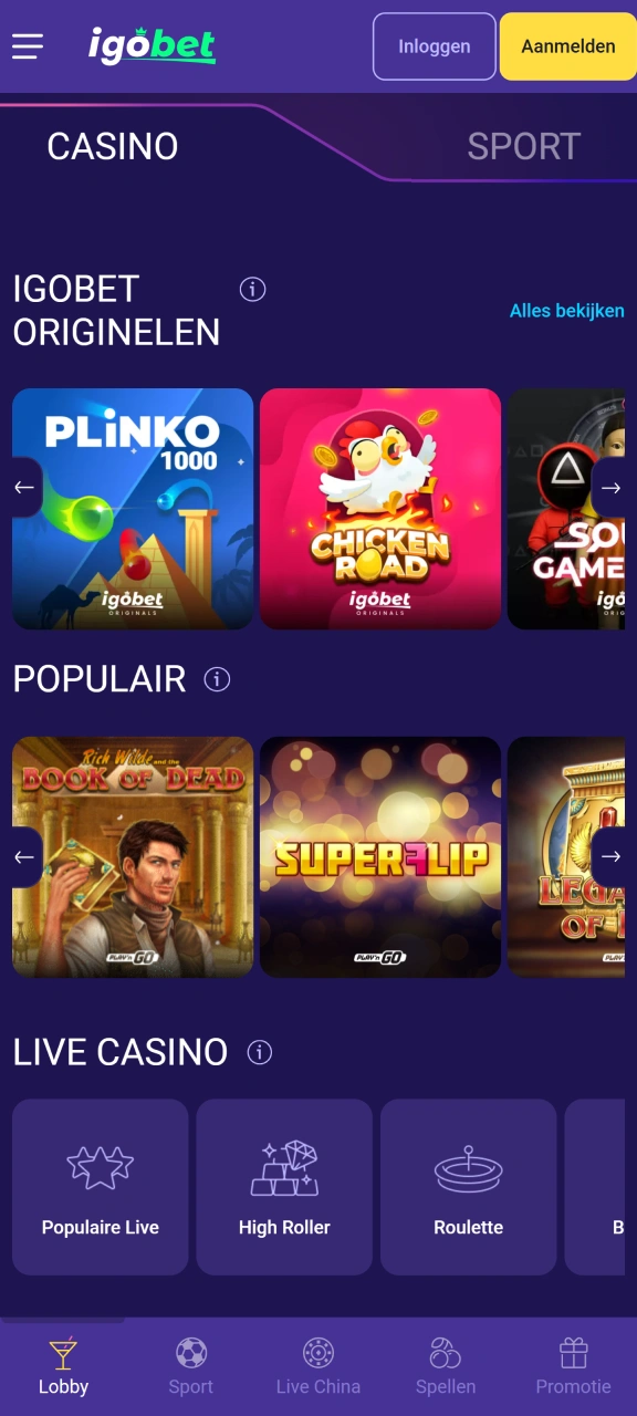Speel de spannendste casinospellen in de handige IgoBet app.