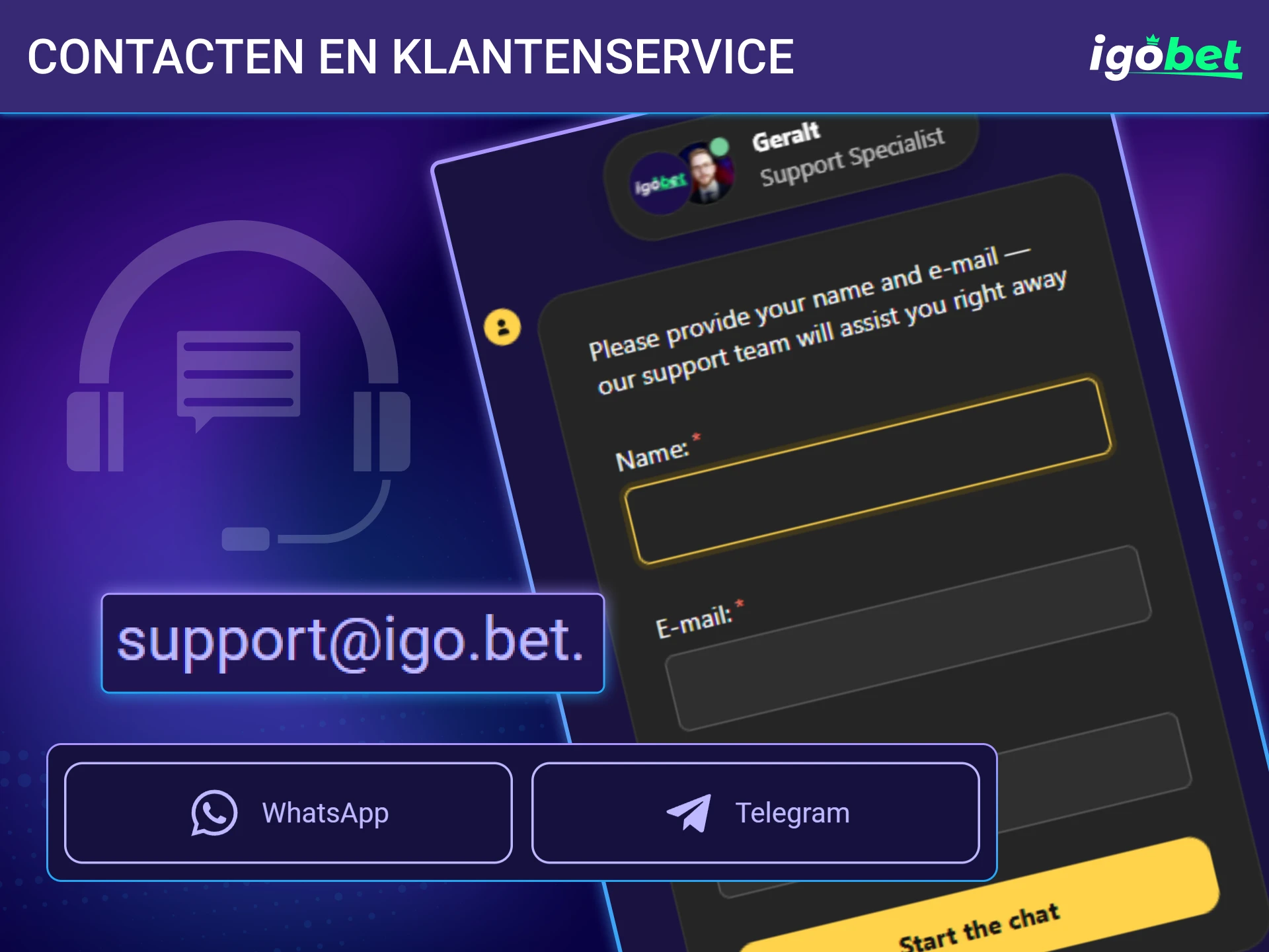 Neem contact op met de vriendelijke helpdesk van IgoBet voor assistentie.