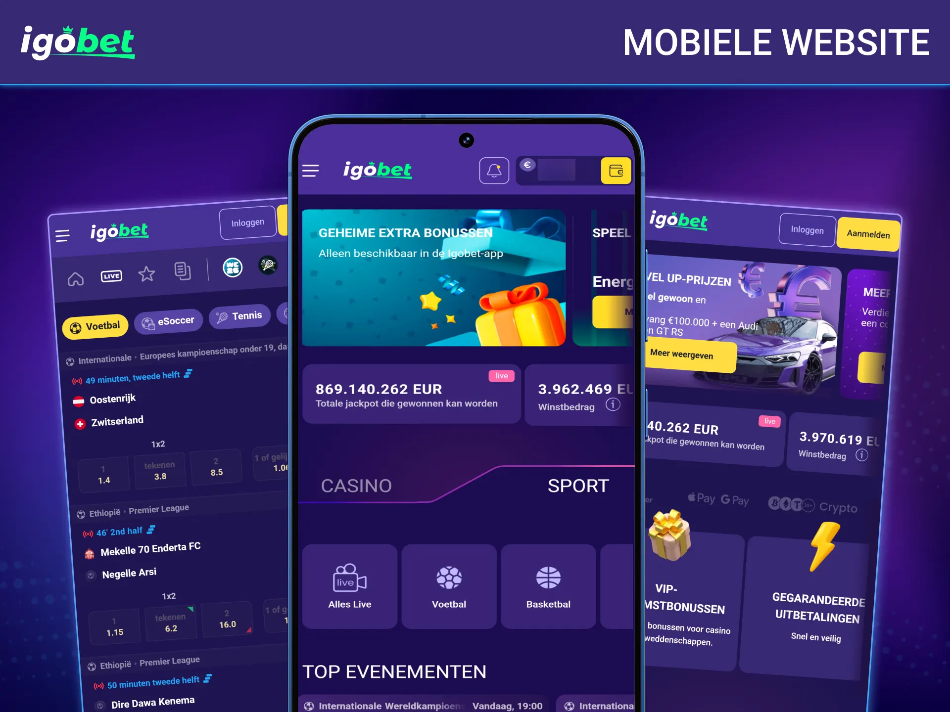 Bezoek de optimaal aangepaste smartphone versie van het IgoBet platform.