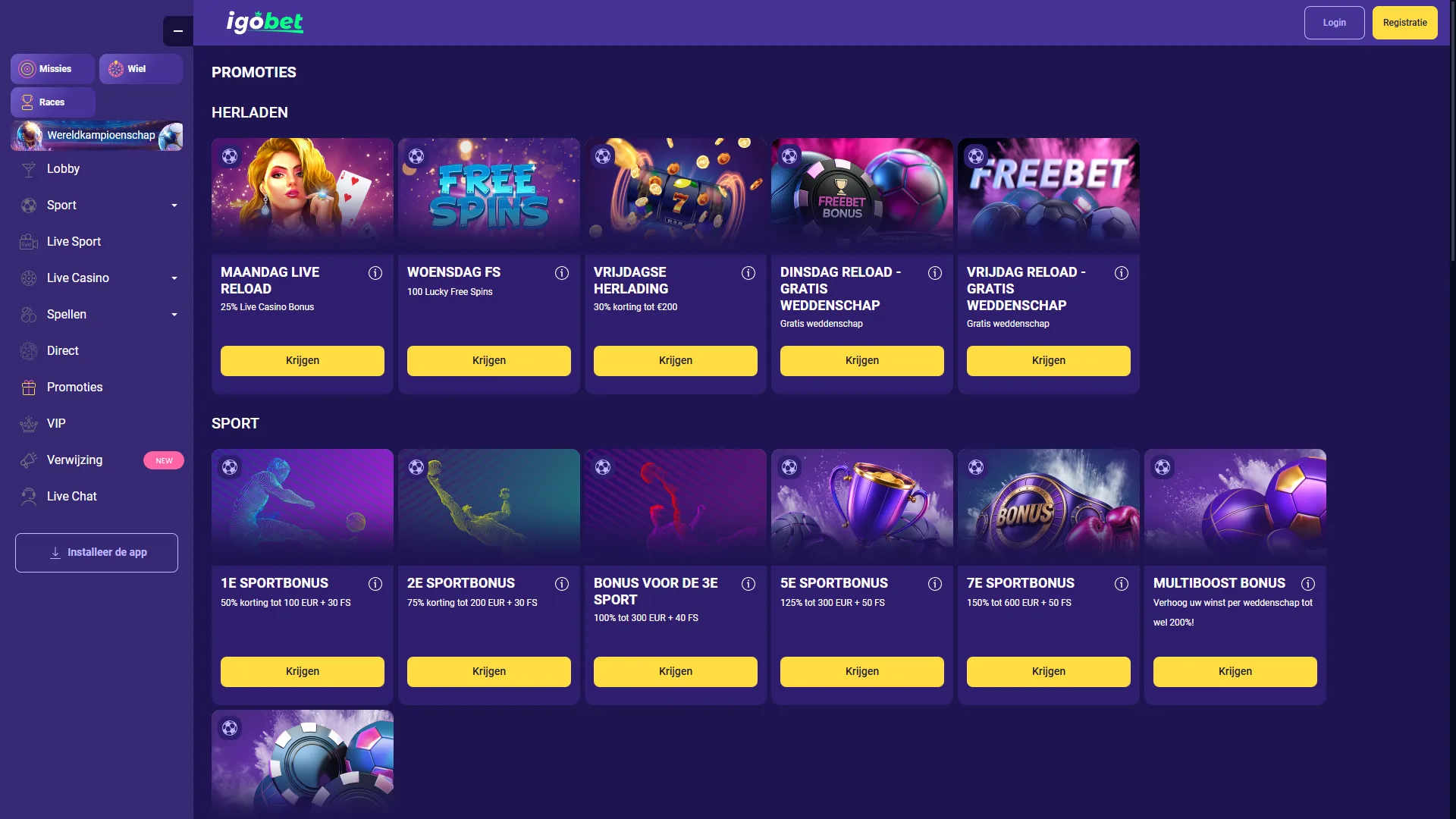 Profiteer van exclusieve bonusaanbiedingen en extra voordelen op IgoBet.