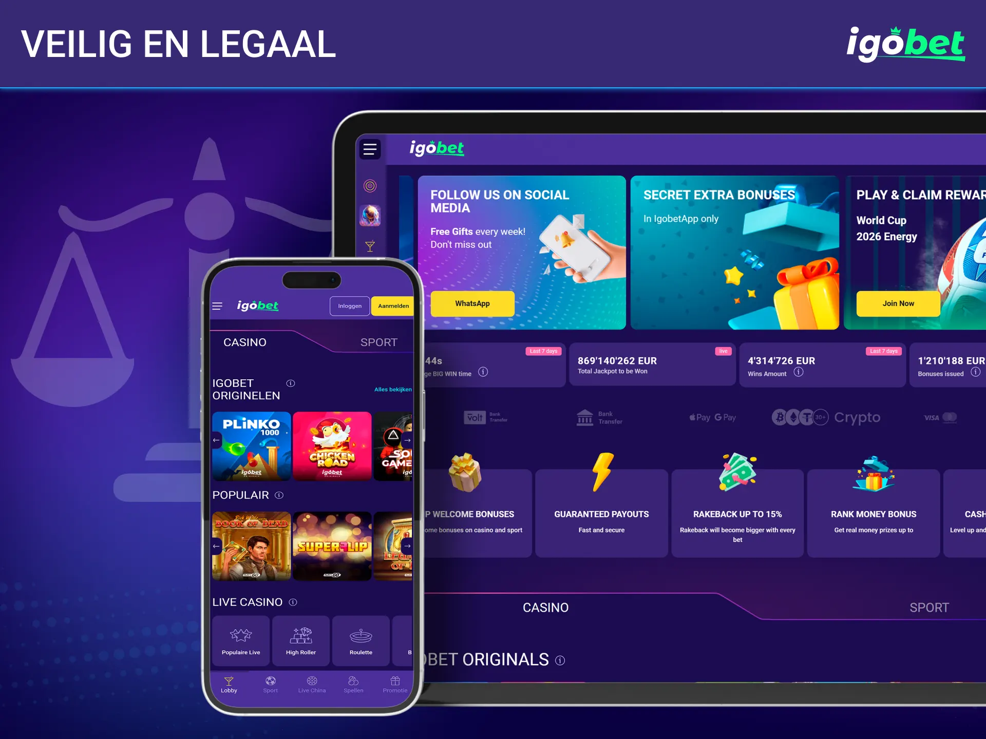 Controleer de officiële licenties en betrouwbaarheid van het IgoBet platform.