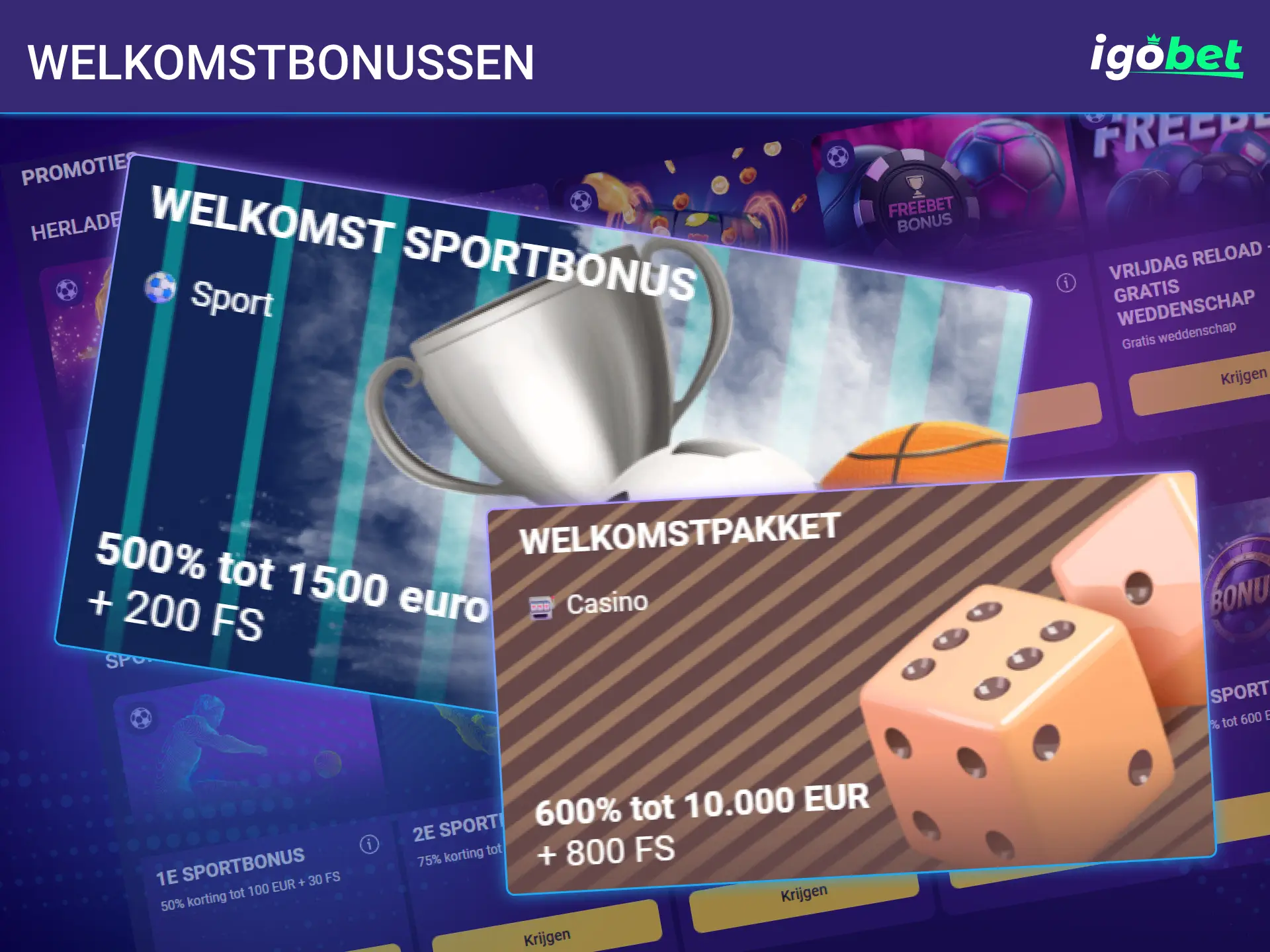 Claim een fantastische startbonus na uw registratie op IgoBet.